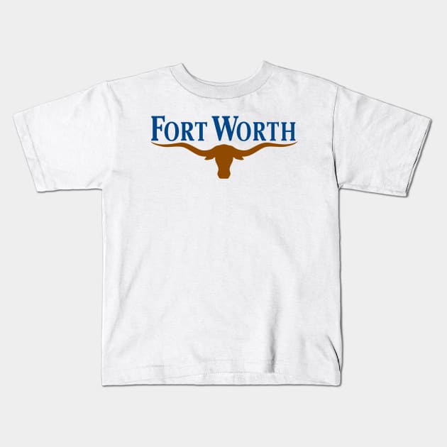 Fort Worth Flag Decal Kids T-Shirt by zsonn